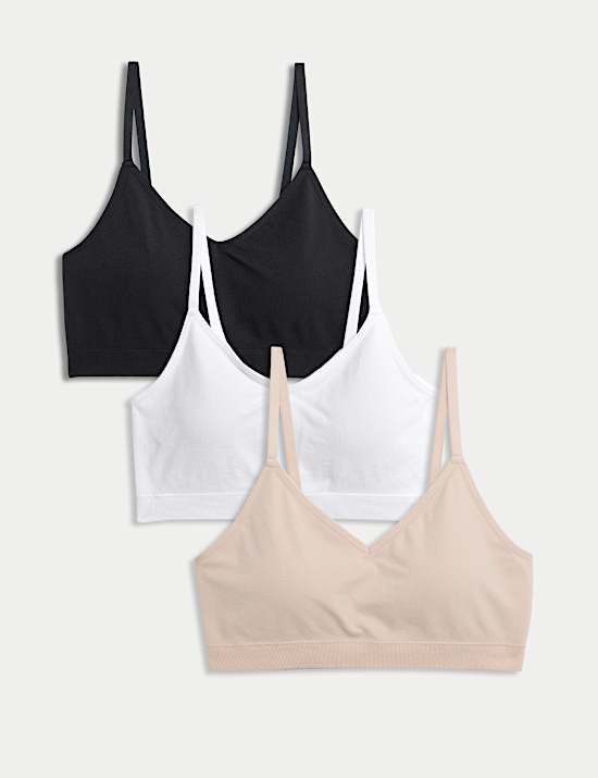 3pk Seamless Non Wired Bralettes