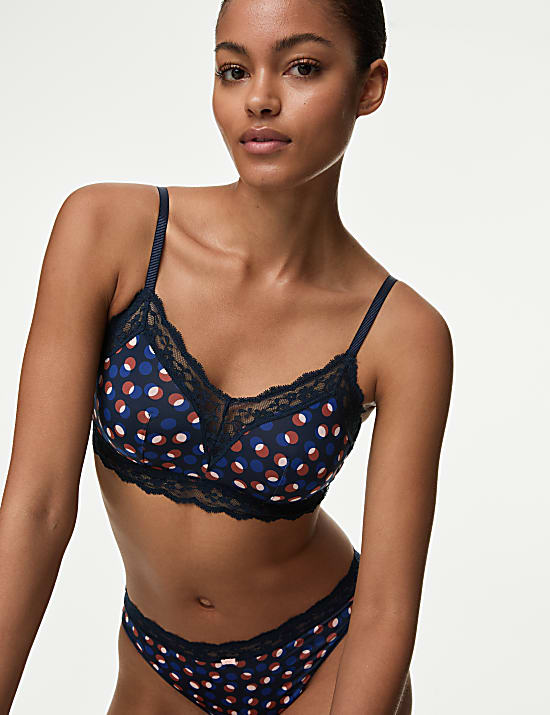 Lace Printed Non Wired Bralette A-E
