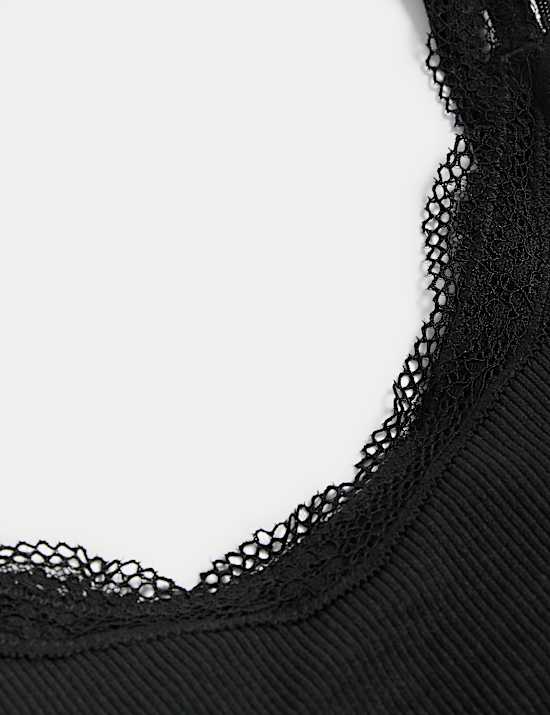 Lace Trim Seamless Non Wired Crop Top