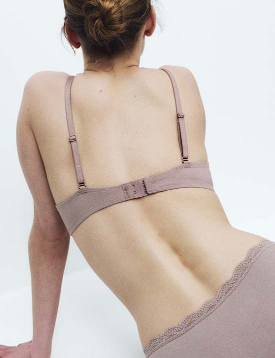 3 Pack Cotton Rich Non Wired Plunge Bras (A-E)