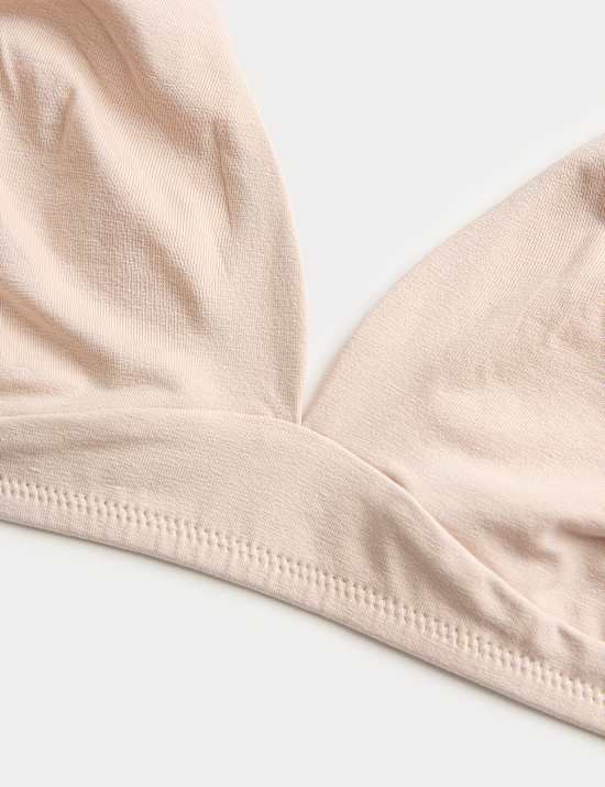 3 Pack Cotton Rich Non Wired Plunge Bras (A-E)