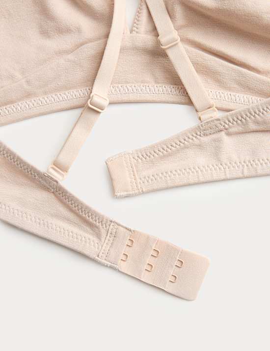 3 Pack Cotton Rich Non Wired Plunge Bras (A-E)