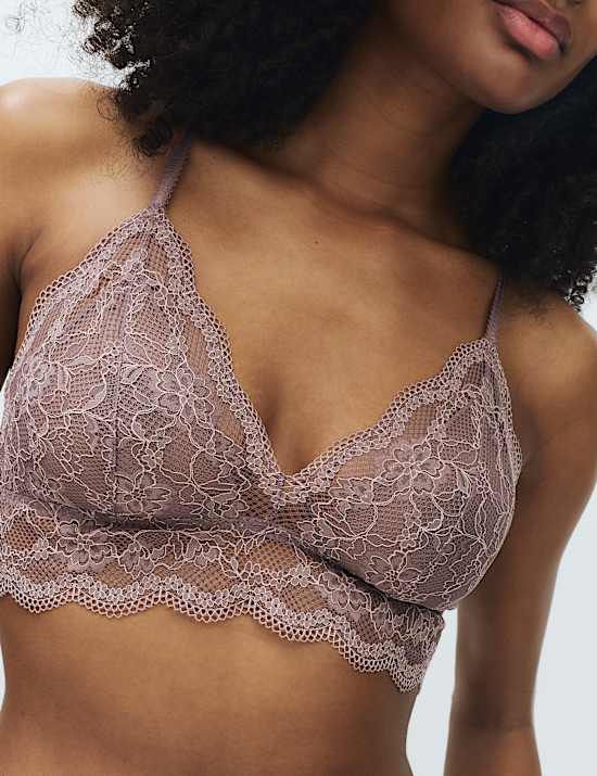 חזיית ברלט Jasmine בגזרה ארוכה ללא ברזלים עם תחרה (מידות A-E)