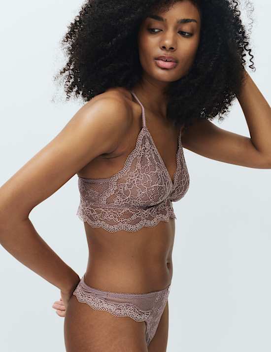 חזיית ברלט Jasmine בגזרה ארוכה ללא ברזלים עם תחרה (מידות A-E)