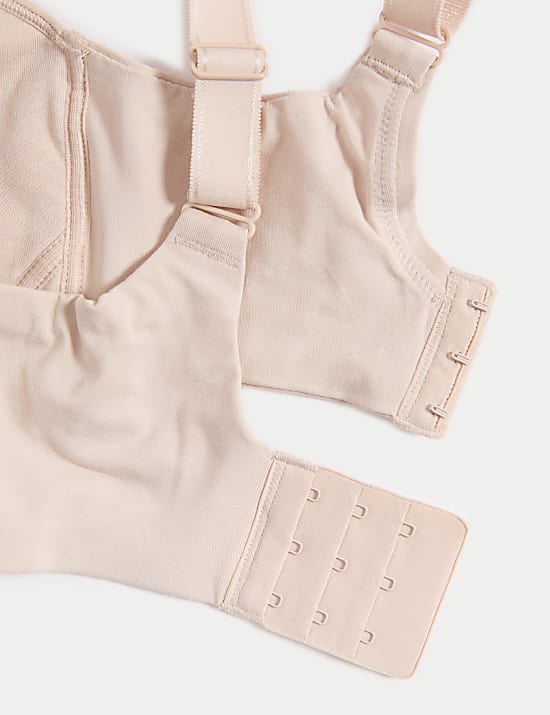 חזייה ללא ברזלים לתמיכה מלאה מתערובת כותנה ותחרה, במידות B-H