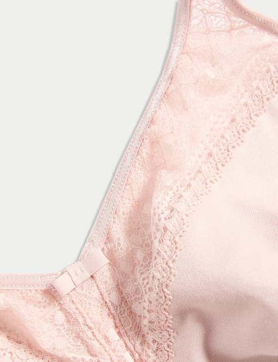 Cotton Blend & Lace Non Wired Total Support Bra B-H