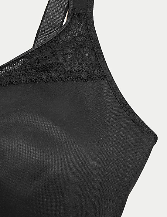 Cotton Blend & Lace Non Wired Total Support Bra B-H