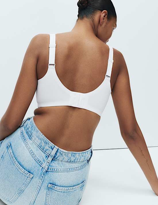 Cotton Blend & Lace Non Wired Total Support Bra B-H