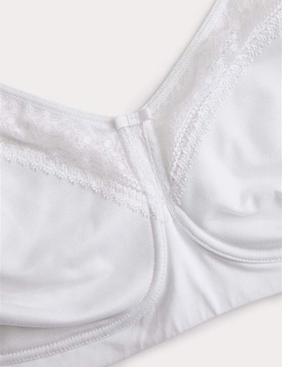 Cotton Blend & Lace Non Wired Total Support Bra B-H