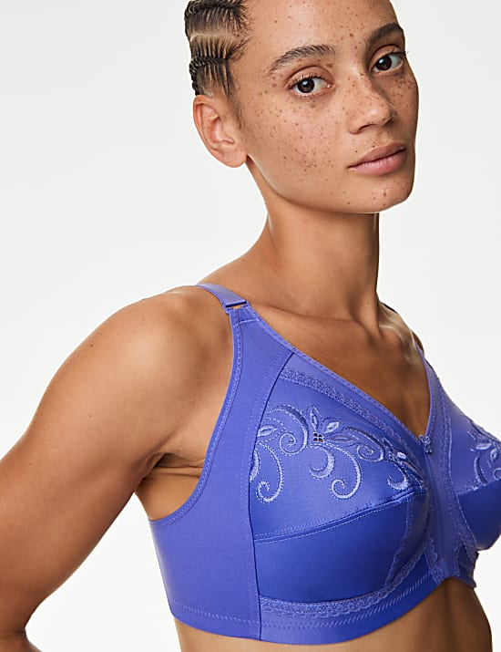 Embroidered Non Wired Total Support Bra
