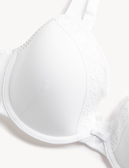 Dekoltov&aacute; podprsenka s kosticemi a krajkov&yacute;mi lemy, vel. A&ndash;E