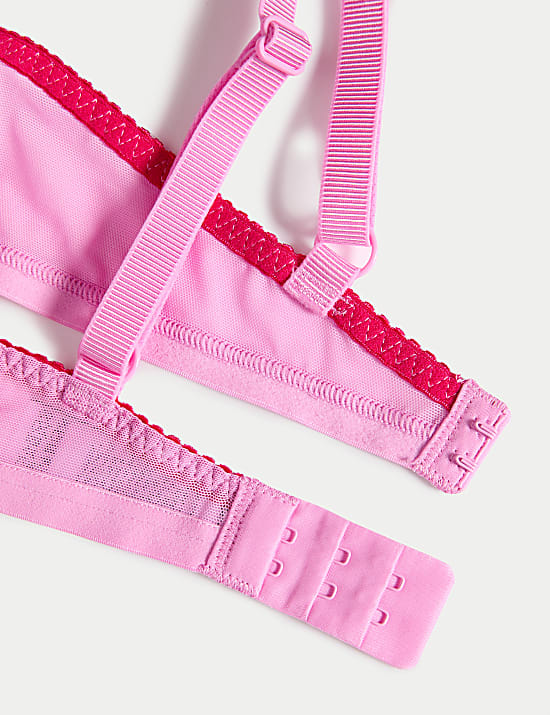 Lace Trim Padded Full Cup Wired Bra A-E