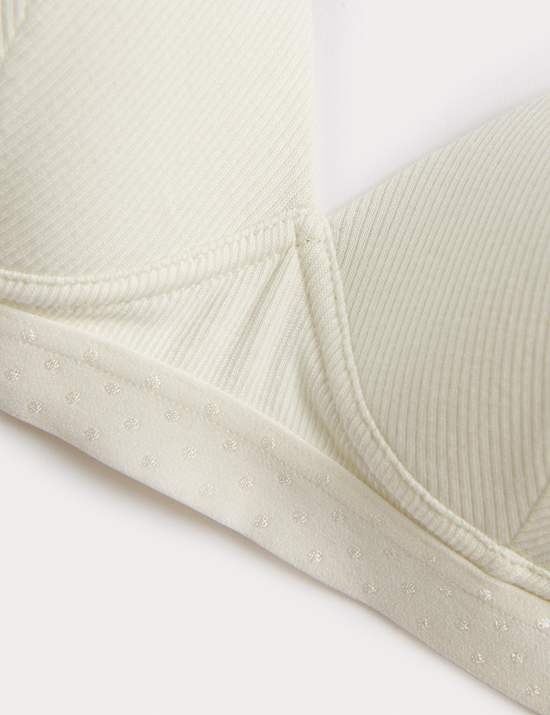 2pk Non Wired Cotton Rich Ribbed First Bras AA-D