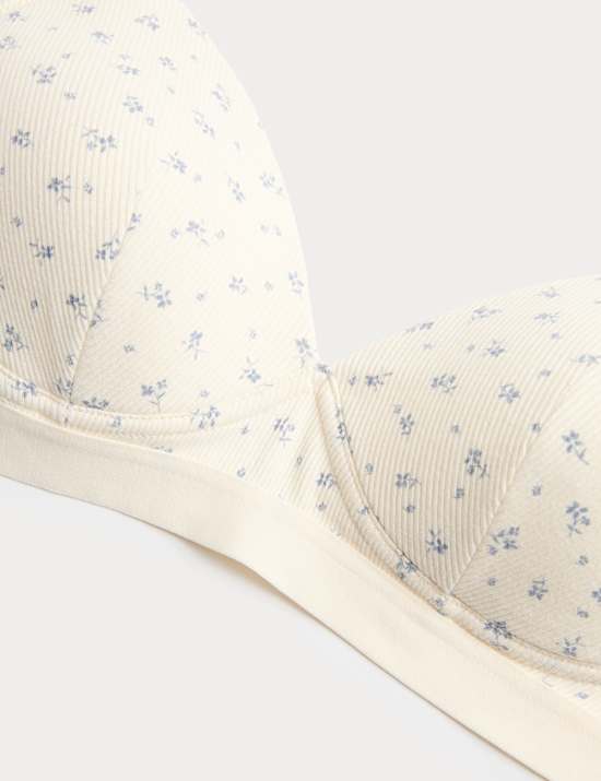 2pk Non Wired Cotton Rich Ribbed First Bras AA-D