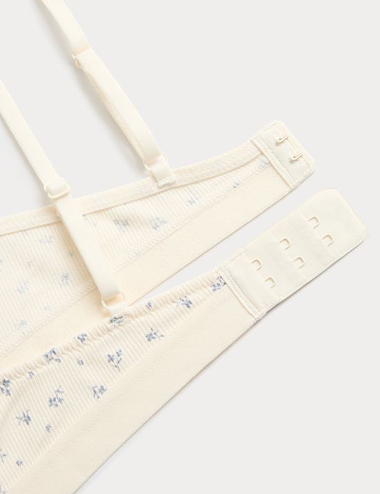 2pk Non Wired Cotton Rich Ribbed First Bras AA-D