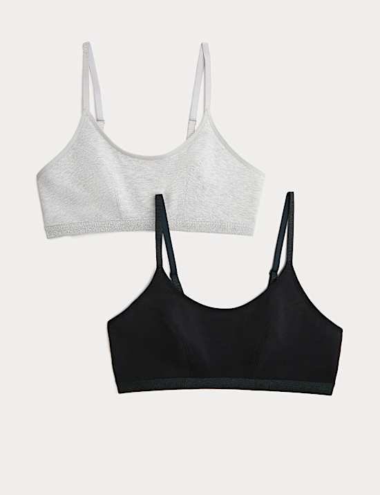 2pk Cotton First Bra Crop Tops