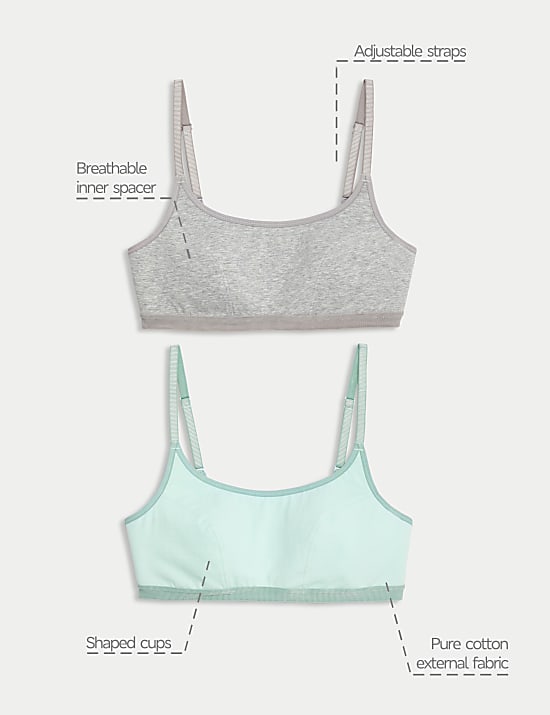 2pk Non Wired Crop Top First Bras