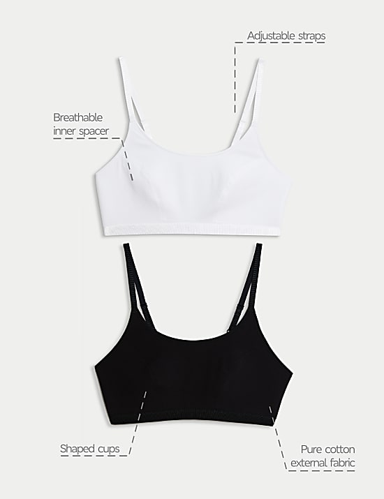 2pk Non Wired Crop Top First Bras