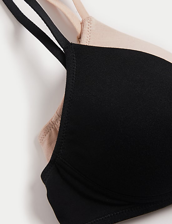 2pk Cotton Rich Non Wired First Bras (A-D)