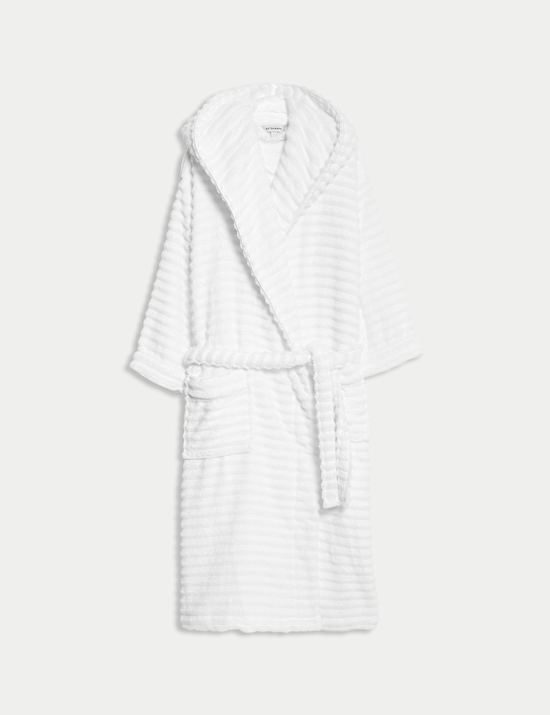 Pure Cotton Towelling Ribbed Dressing Gown