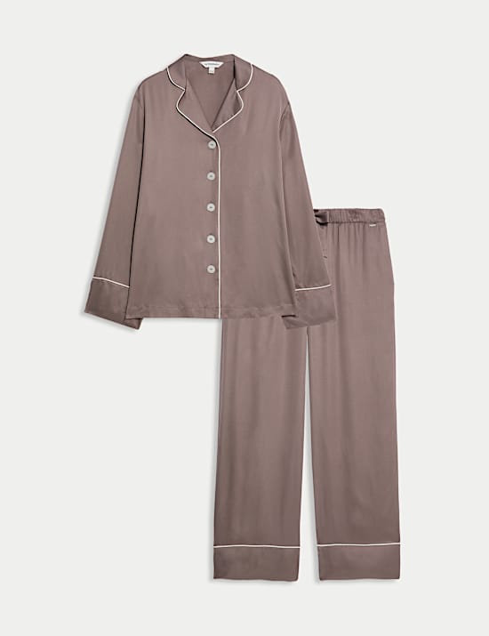 Ensemble pyjama en satin à revers