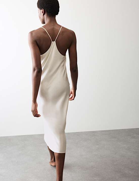 Satin Strappy Long Chemise