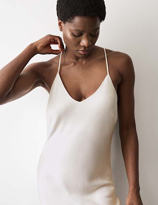 Satin Strappy Long Chemise