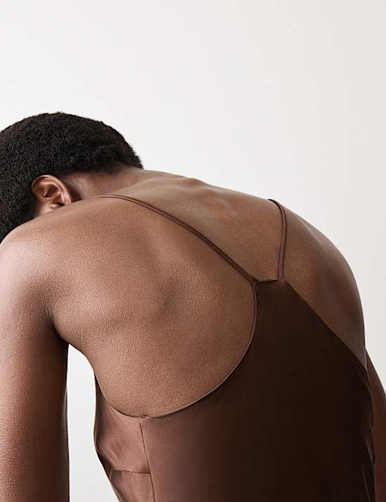 קומבינזון סטן ארוך עם כתפיות דקות