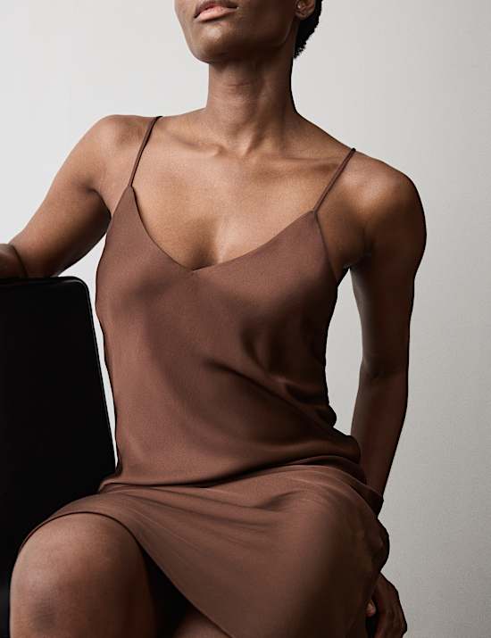 קומבינזון סטן ארוך עם כתפיות דקות