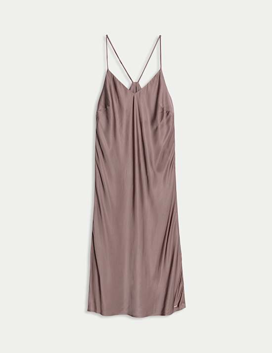 Satin Strappy Long Chemise