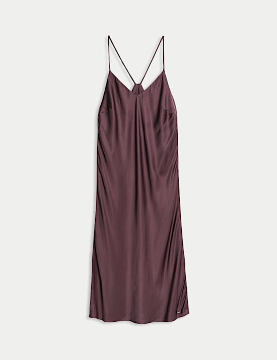 Satin Strappy Long Chemise
