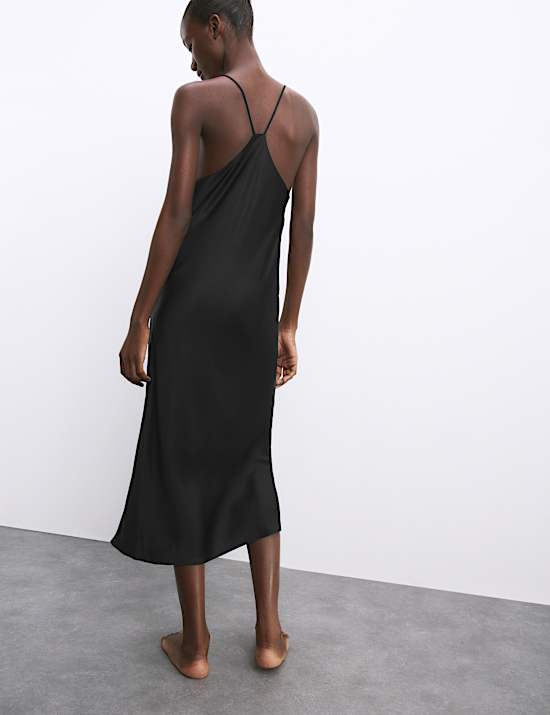Satin Strappy Long Chemise
