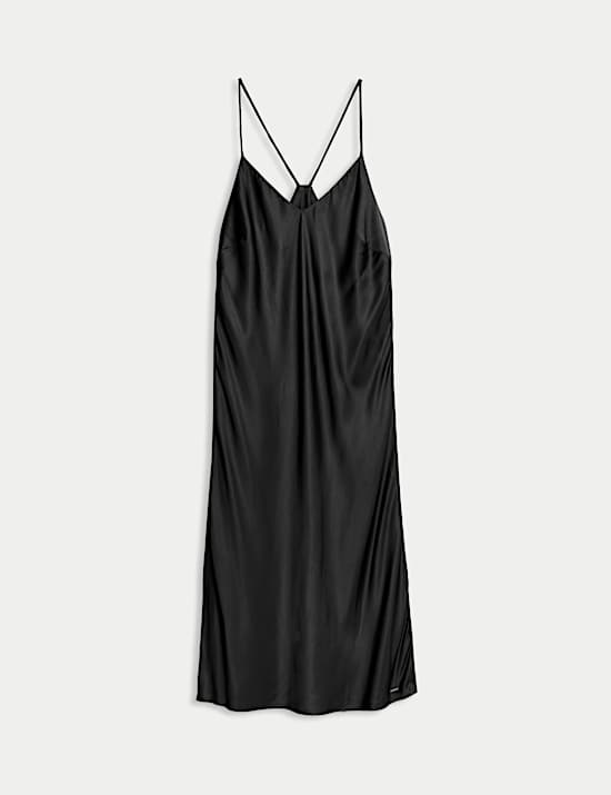 Satin Strappy Long Chemise
