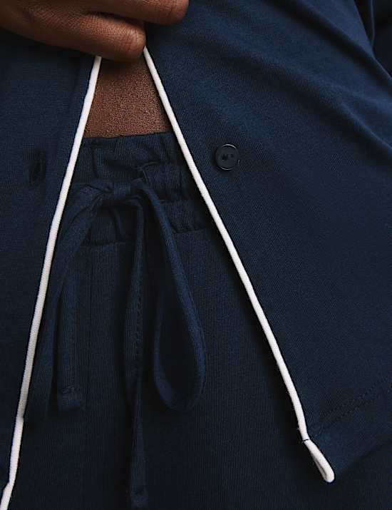 Ensemble pyjama en coton et modal à revers