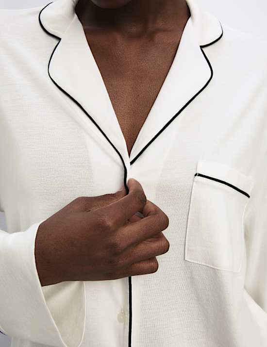 Ensemble pyjama en coton et modal à revers