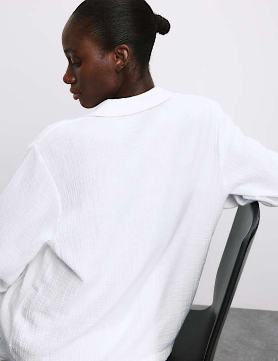 Ensemble pyjama en mousseline 100 % coton à revers