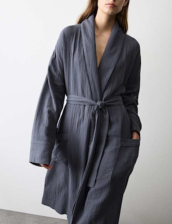 Robe de chambre en mousseline 100 % coton