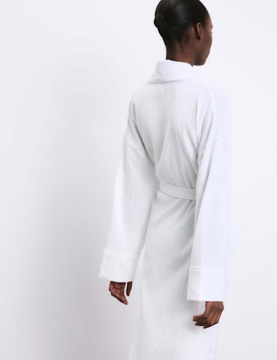 Pure Cotton Muslin Dressing Gown
