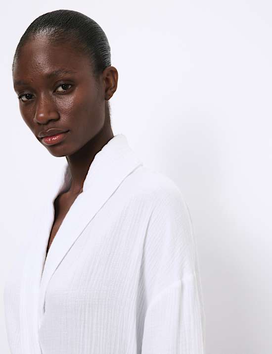 Pure Cotton Muslin Dressing Gown