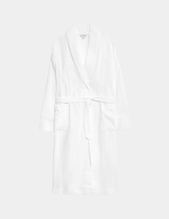 Pure Cotton Muslin Dressing Gown