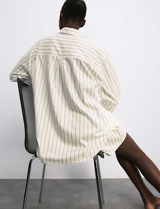 Ensemble en satin 100 % coton avec shorty à rayures