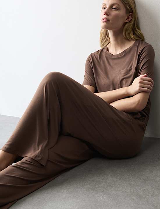 Jersey Wide Leg Pyjama Bottoms