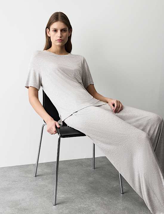 Pantalon de pyjama en jersey coupe large