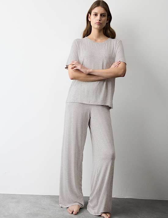 Pantalon de pyjama en jersey coupe large
