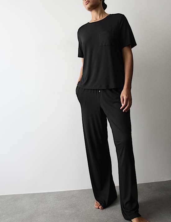 Jersey Wide Leg Pyjama Bottoms