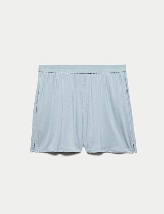 Button Fly Detail Pyjama Shorts