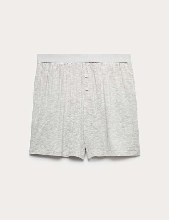 מכנסי פיג'מה קצרים בעיטור כפתור