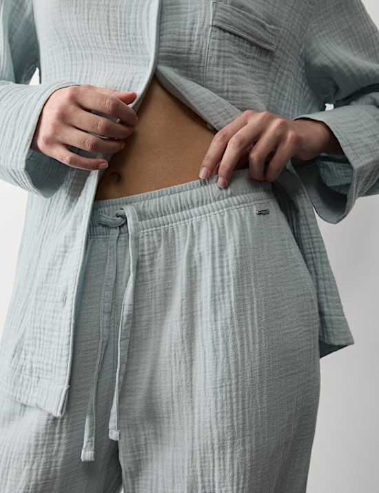 Pure Cotton Muslin Revere Pyjama Set