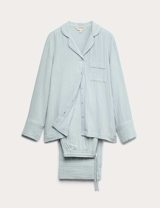 Pure Cotton Muslin Revere Pyjama Set