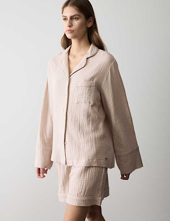 Pure Cotton Muslin Revere Shortie Set